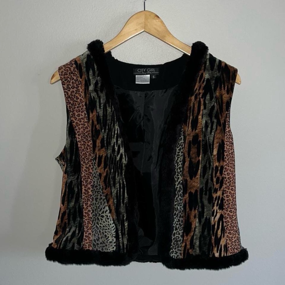City Girl Multi Animal Print Sweater Vest